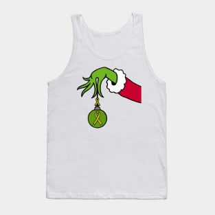 The Mean Green One Holding a Awareness Ribbon Christmas ball (Yellow) Tank Top